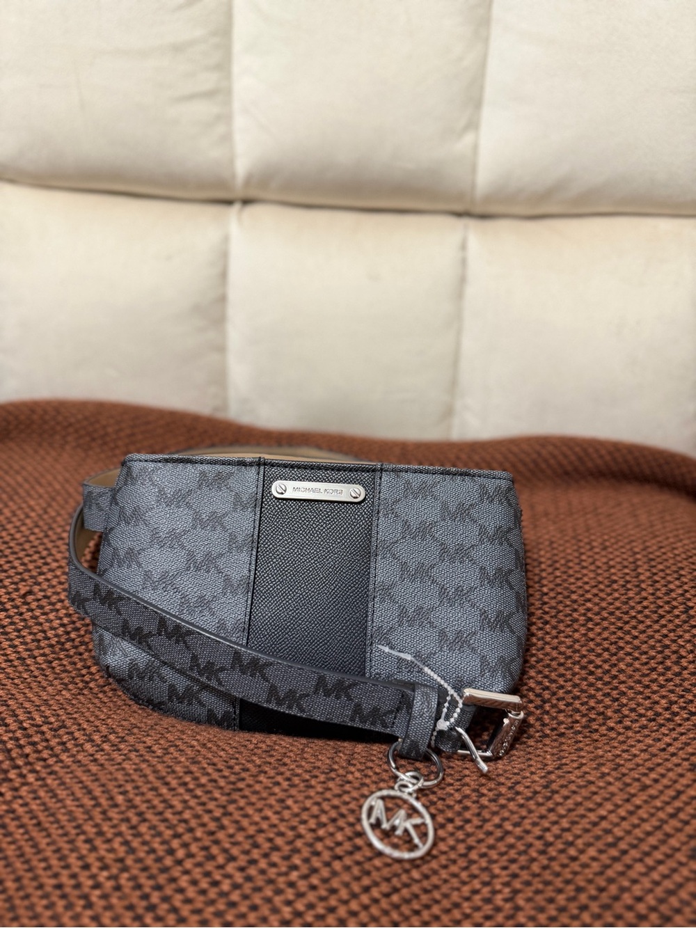 Michael Kors Gray Logo Toiletry Wristlet